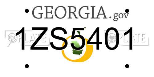 1ZS5401 Georgia License Plate