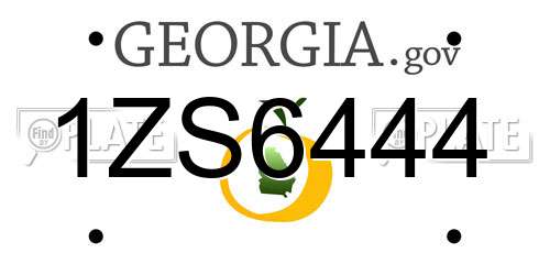 1ZS6444 Georgia License Plate