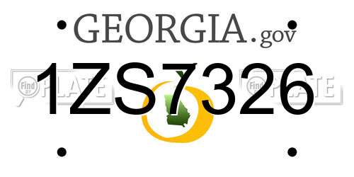 1ZS7326 Georgia License Plate