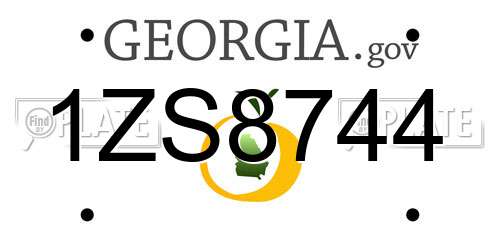 1ZS8744 Georgia License Plate