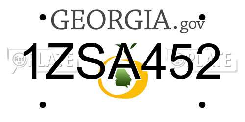 1ZSA452 Georgia License Plate