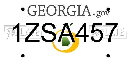 1ZSA457 Georgia License Plate