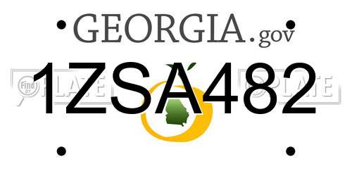 1ZSA482 Georgia License Plate