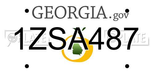 1ZSA487 Georgia License Plate