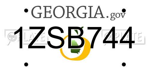 1ZSB744 Georgia License Plate