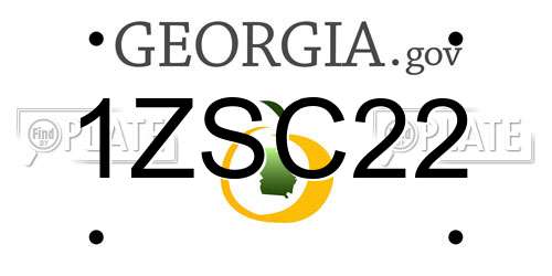 1ZSC22 Georgia License Plate