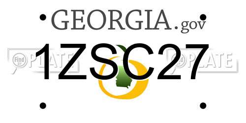 1ZSC27 Georgia License Plate