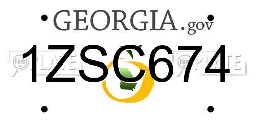 1ZSC674 Georgia License Plate