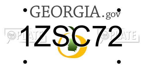 1ZSC72 Georgia License Plate