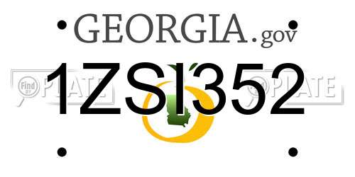 1ZSI352 Georgia License Plate