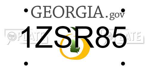 1ZSR85 Georgia License Plate