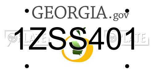 1ZSS401 Georgia License Plate
