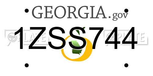 1ZSS744 Georgia License Plate