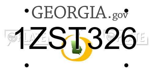 1ZST326 Georgia License Plate
