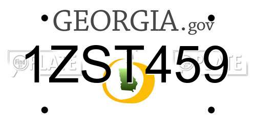 1ZST459 Georgia License Plate