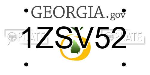 1ZSV52 Georgia License Plate