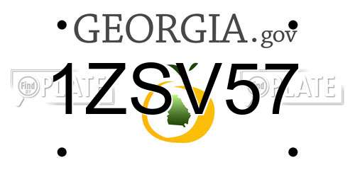 1ZSV57 Georgia License Plate