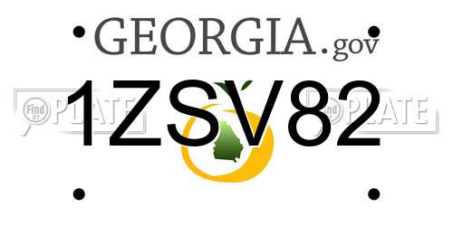 1ZSV82 Georgia License Plate