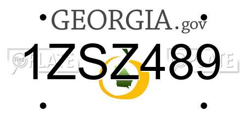1ZSZ489 Georgia License Plate