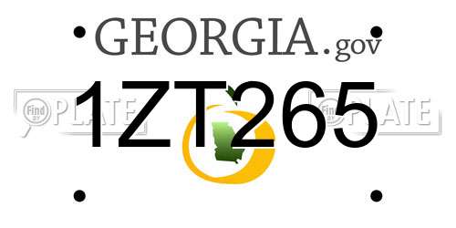 1ZT265 Georgia License Plate