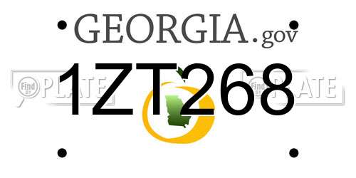 1ZT268 Georgia License Plate