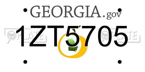 1ZT5705 Georgia License Plate