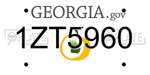 1ZT5960 Georgia License Plate