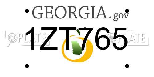 1ZT765 Georgia License Plate