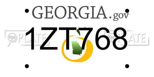 1ZT768 Georgia License Plate