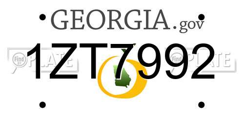 1ZT7992 Georgia License Plate