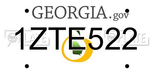 1ZTE522 Georgia License Plate