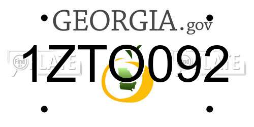 1ZTO092 Georgia License Plate