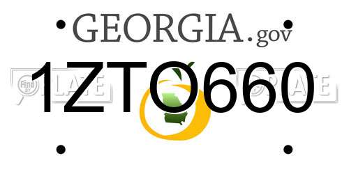 1ZTO660 Georgia License Plate