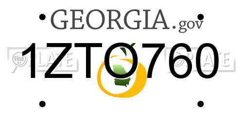 1ZTO760 Georgia License Plate