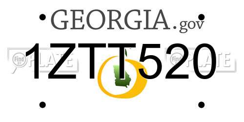 1ZTT520 Georgia License Plate