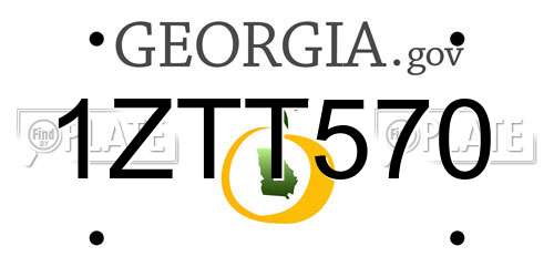 1ZTT570 Georgia License Plate