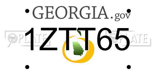 1ZTT65 Georgia License Plate