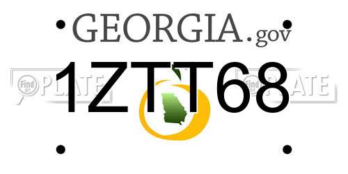 1ZTT68 Georgia License Plate