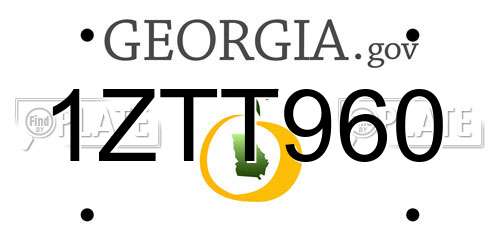 1ZTT960 Georgia License Plate