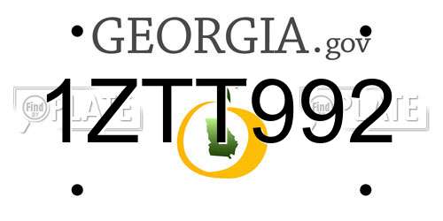 1ZTT992 Georgia License Plate