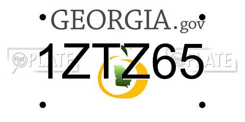1ZTZ65 Georgia License Plate
