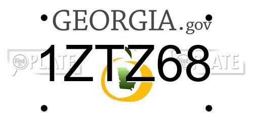 1ZTZ68 Georgia License Plate