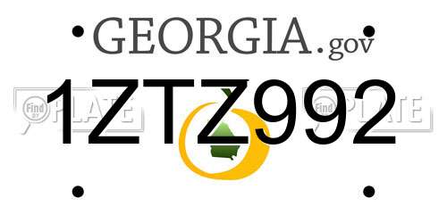 1ZTZ992 Georgia License Plate