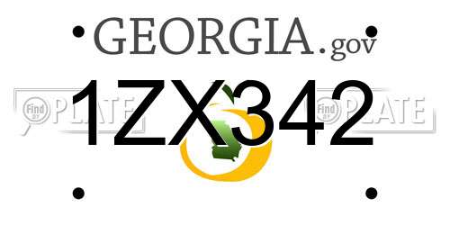 1ZX342 Georgia License Plate