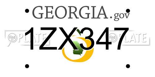 1ZX347 Georgia License Plate