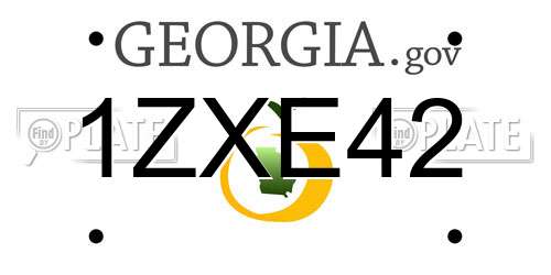 1ZXE42 Georgia License Plate