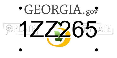 1ZZ265 Georgia License Plate