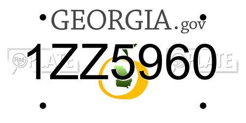 1ZZ5960 Georgia License Plate