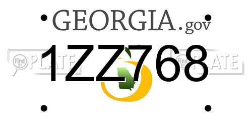 1ZZ768 Georgia License Plate