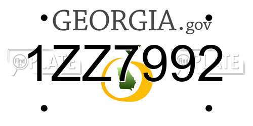1ZZ7992 Georgia License Plate